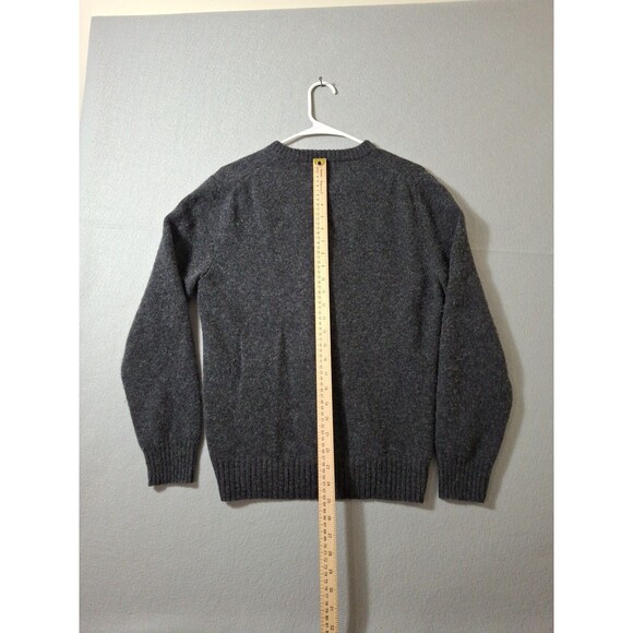 Express Sweater Mens L Gray 100% Lambs Wool V-Neck Knit Long Sleeve Vintage - Picture 4 of 5